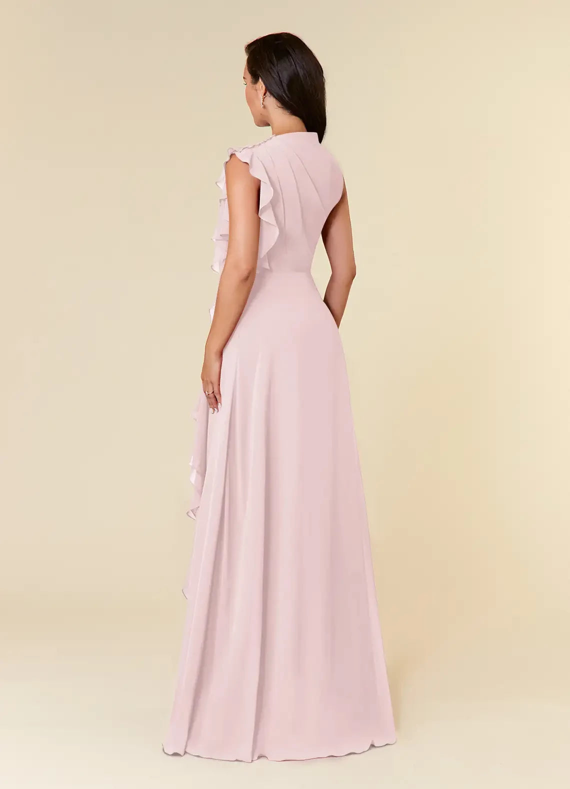 A-Line High Neckline Pleated Chiffon Dress Mother of the Bride Dresses