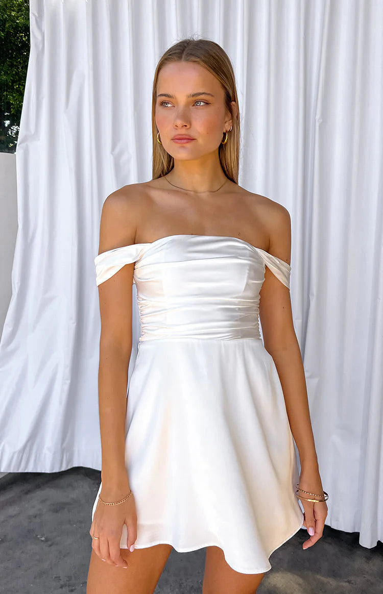 A-Line Off-the-Shoulder Mini Dress Homecoming Dresses
