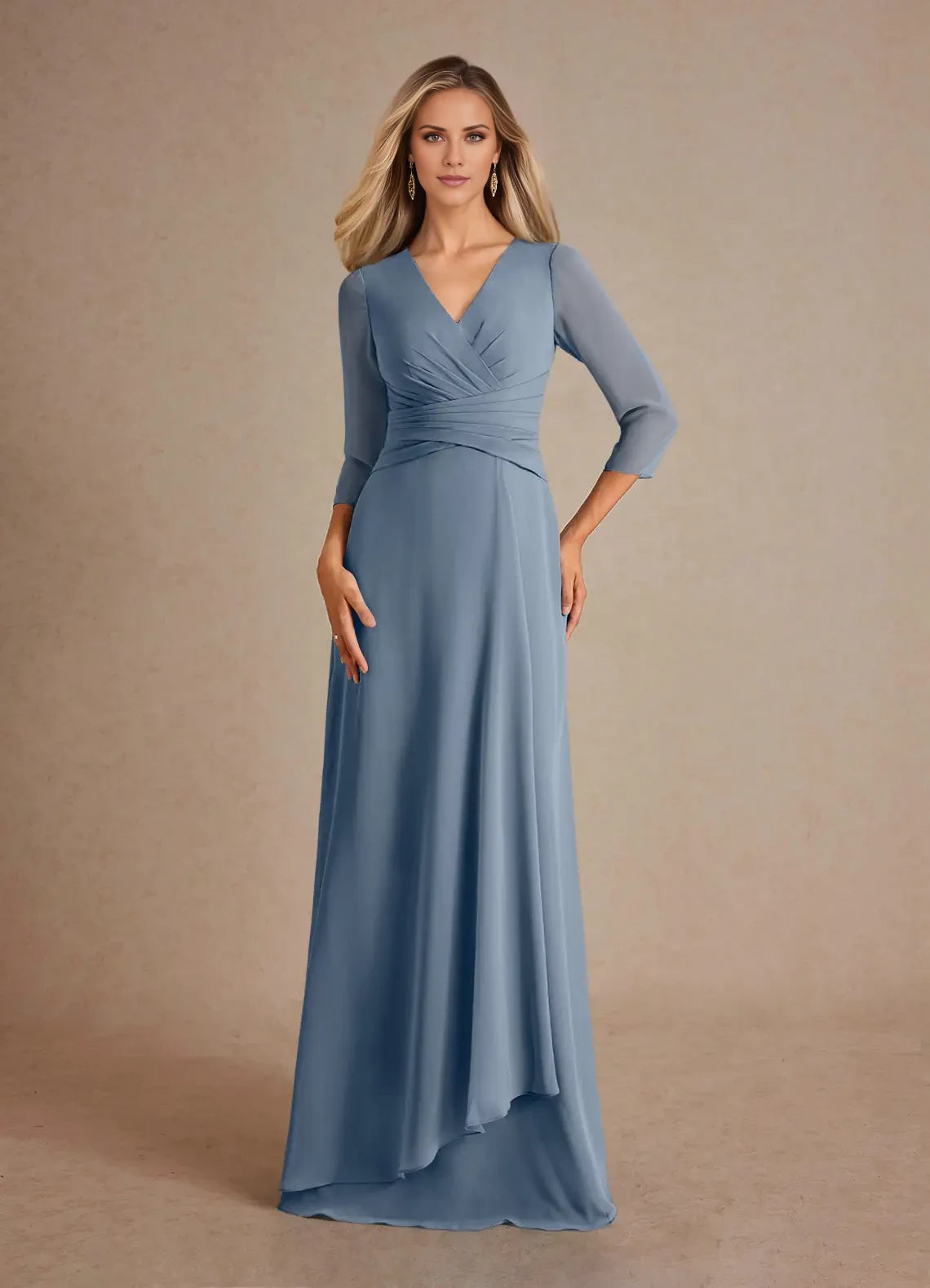 A-Line Pleated Chiffon Dress Mother of the Bride Dresses ﻿