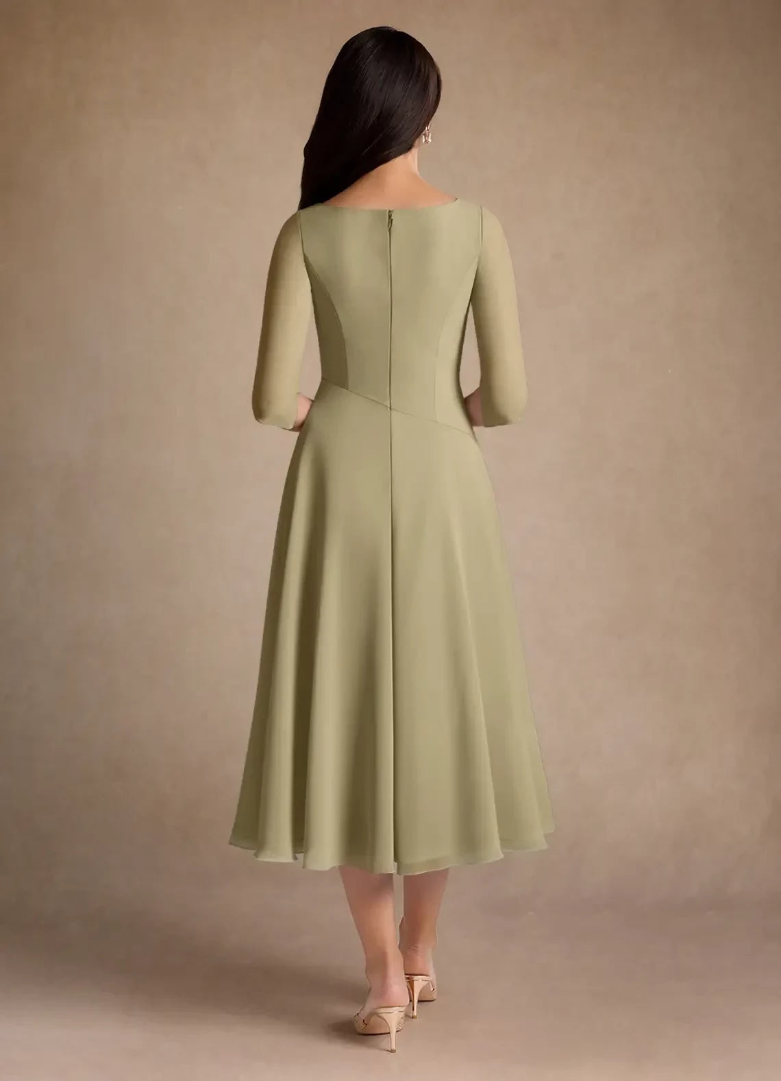 A-Line Pleated Chiffon Dress Mother of the Bride Dresses