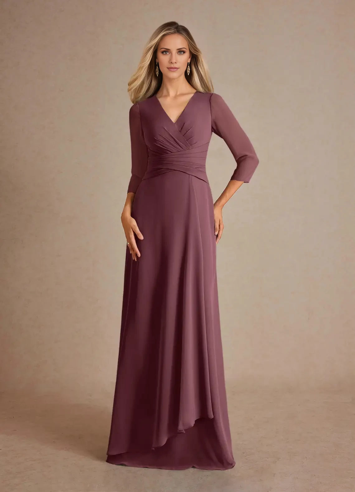 A-Line Pleated Chiffon Dress Mother of the Bride Dresses ﻿
