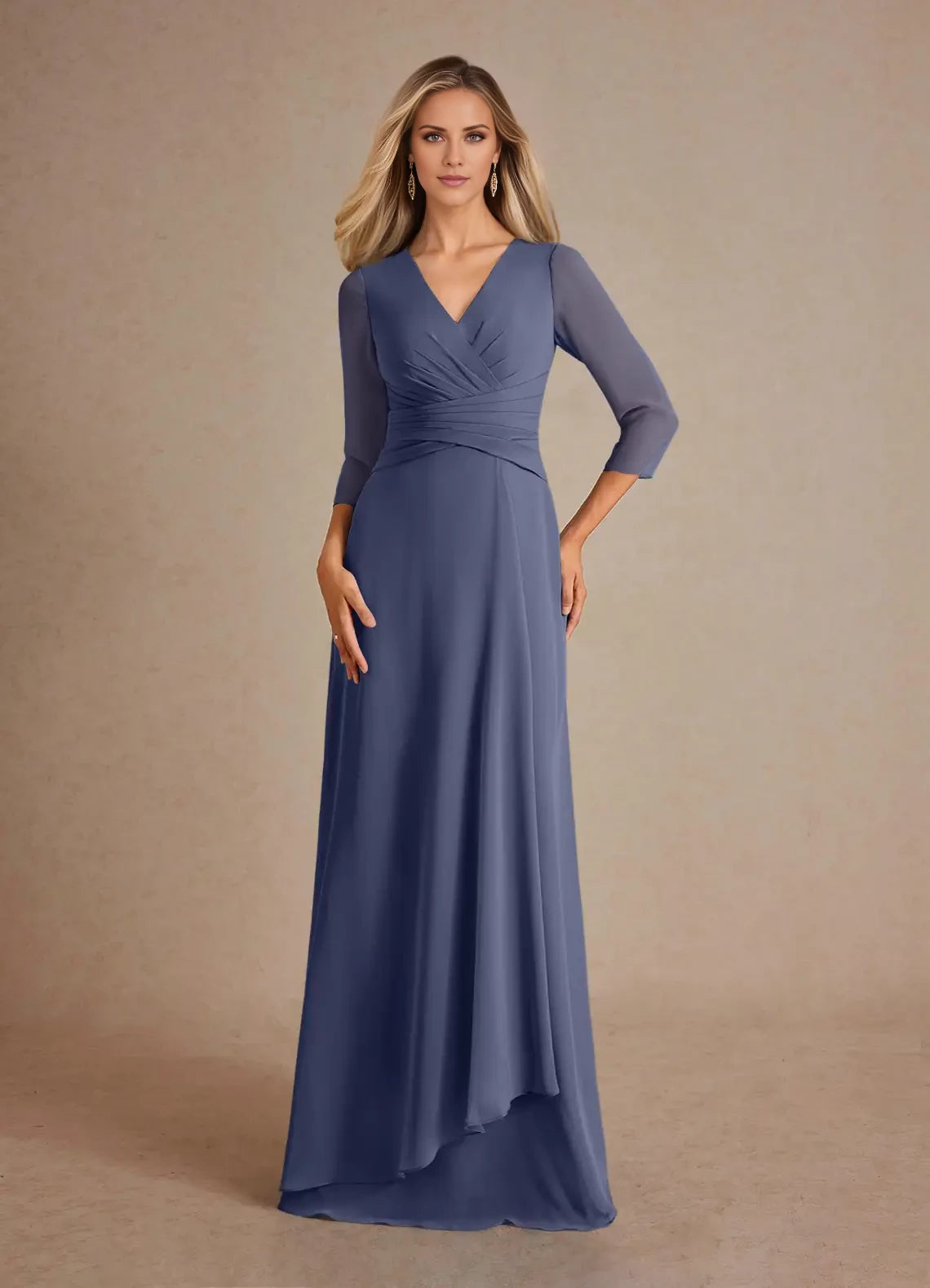 A-Line Pleated Chiffon Dress Mother of the Bride Dresses ﻿