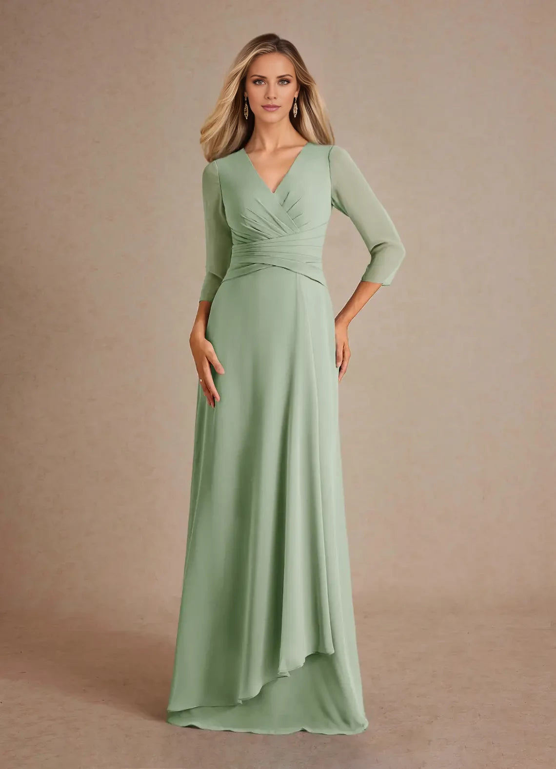 A-Line Pleated Chiffon Dress Mother of the Bride Dresses ﻿