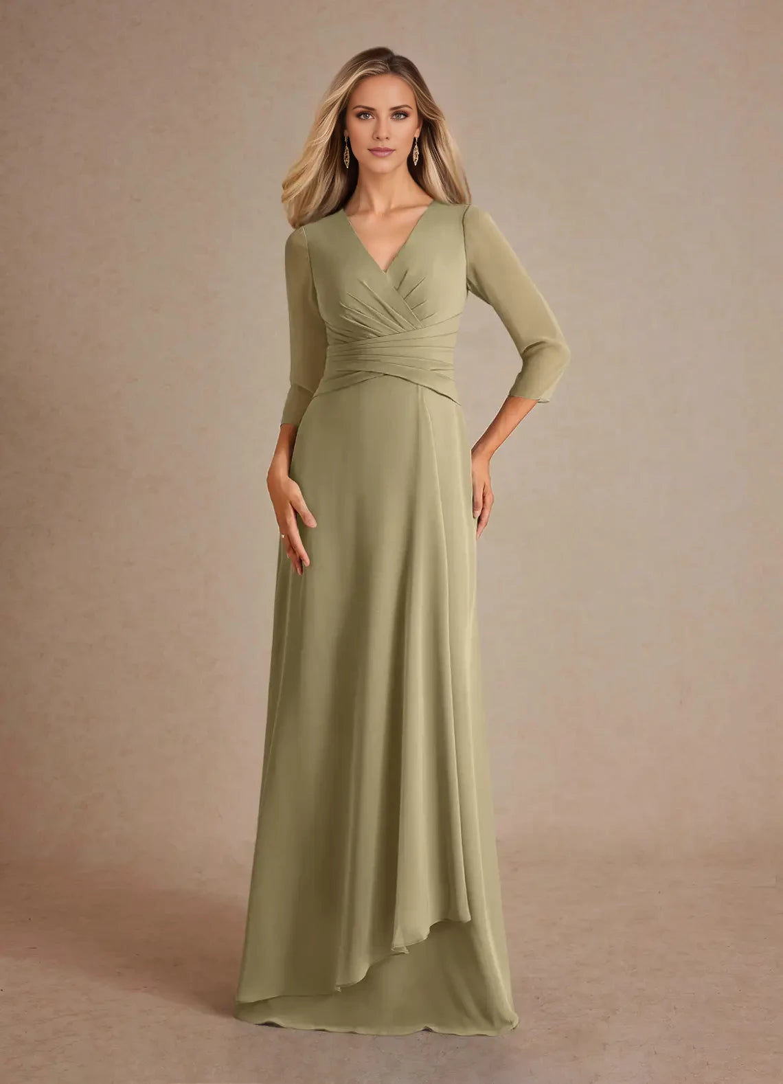 A-Line Pleated Chiffon Dress Mother of the Bride Dresses ﻿