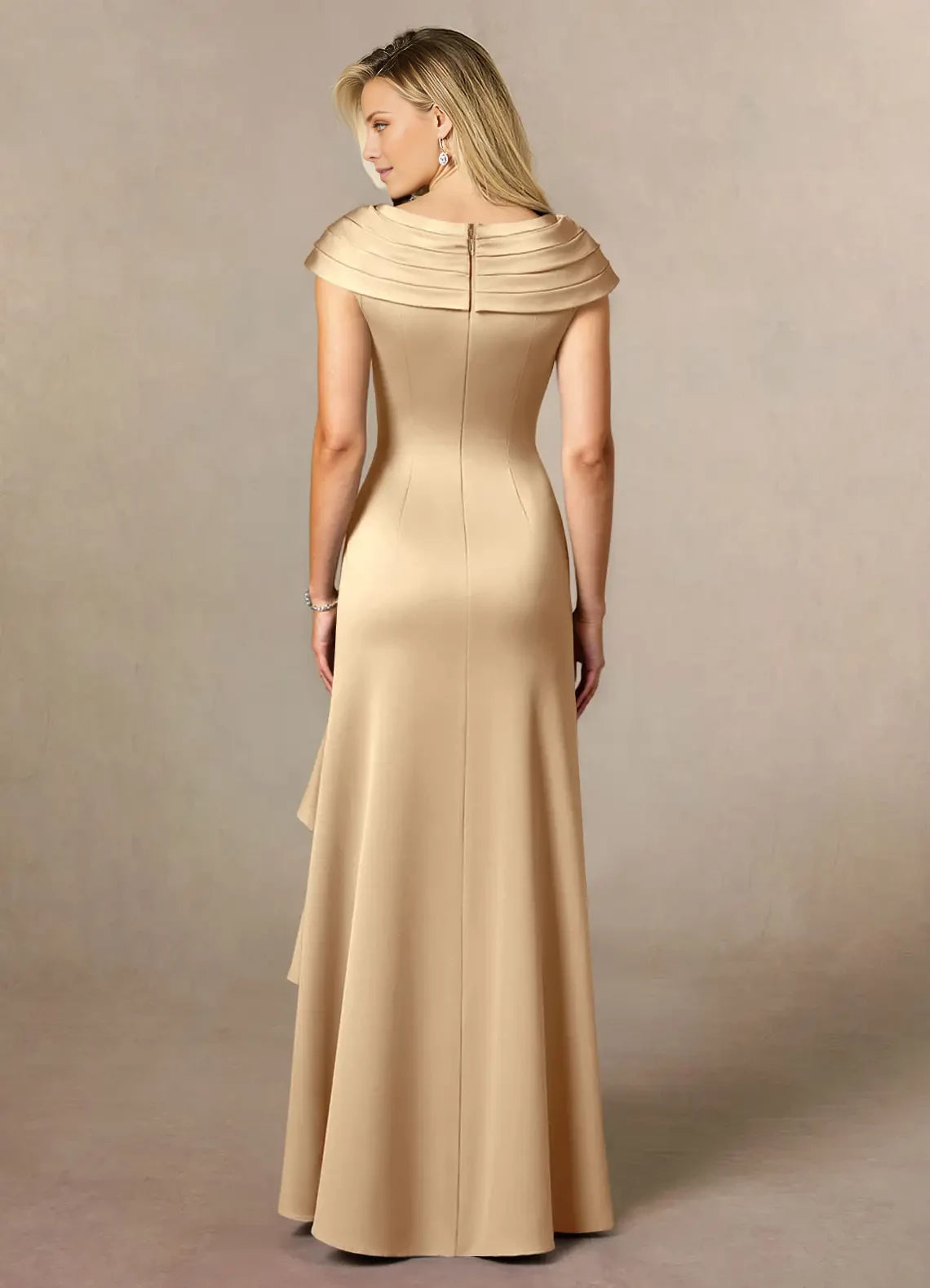 A-Line Pleated Satin Dress Mother of the Bride Dresses