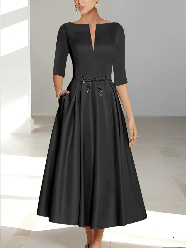 A-Line/Princess Half Sleeves Ankle Length Mother Of The Bride Dresses Groom