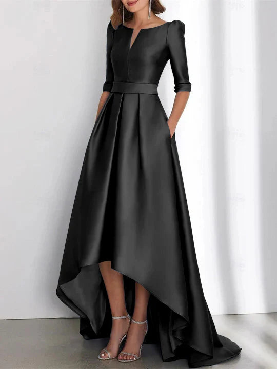 A-Line/Princess Half Sleeves Asymmetrical Mother Of The Bride Dresses