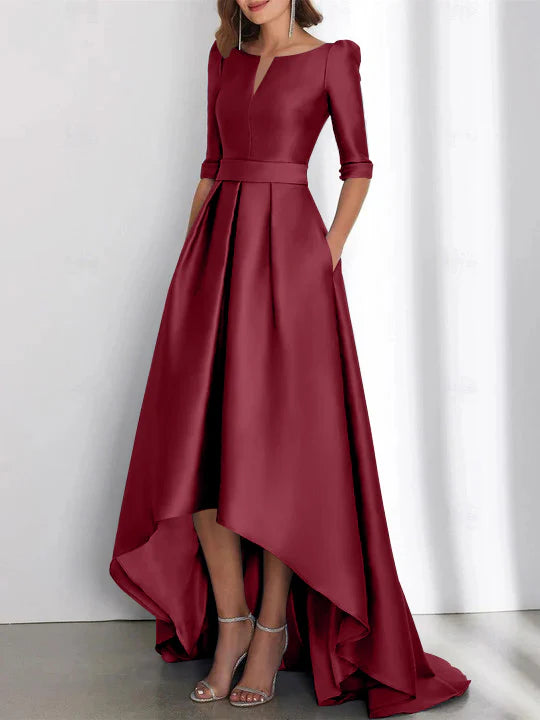A-Line/Princess Half Sleeves Asymmetrical Mother Of The Bride Dresses