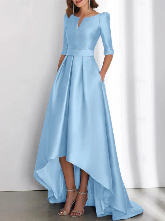A-Line/Princess Half Sleeves Asymmetrical Mother Of The Bride Dresses