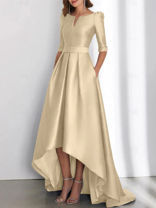 A-Line/Princess Half Sleeves Asymmetrical Mother Of The Bride Dresses