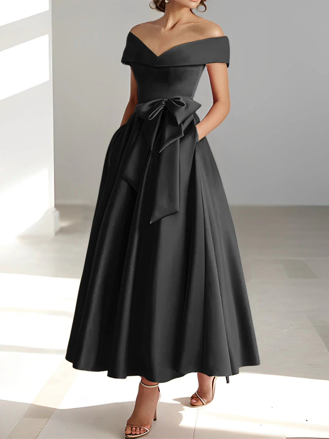 A-Line/Princess Off-the-Shoulder Sleeveless Ankle-Length Mother of the Bride Dresses