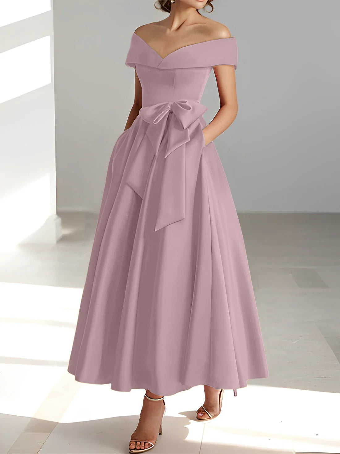 A-Line/Princess Off-the-Shoulder Sleeveless Ankle-Length Mother of the Bride Dresses