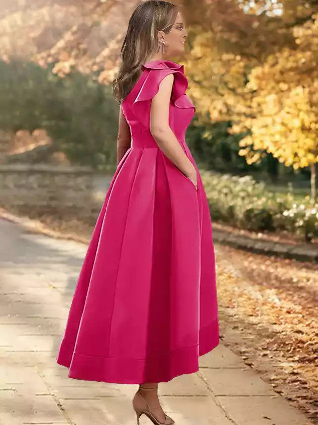 A-Line Princess One-Shoulder Sleeveless Asymmetrical with Ruffles Mother of the Bride Dresses