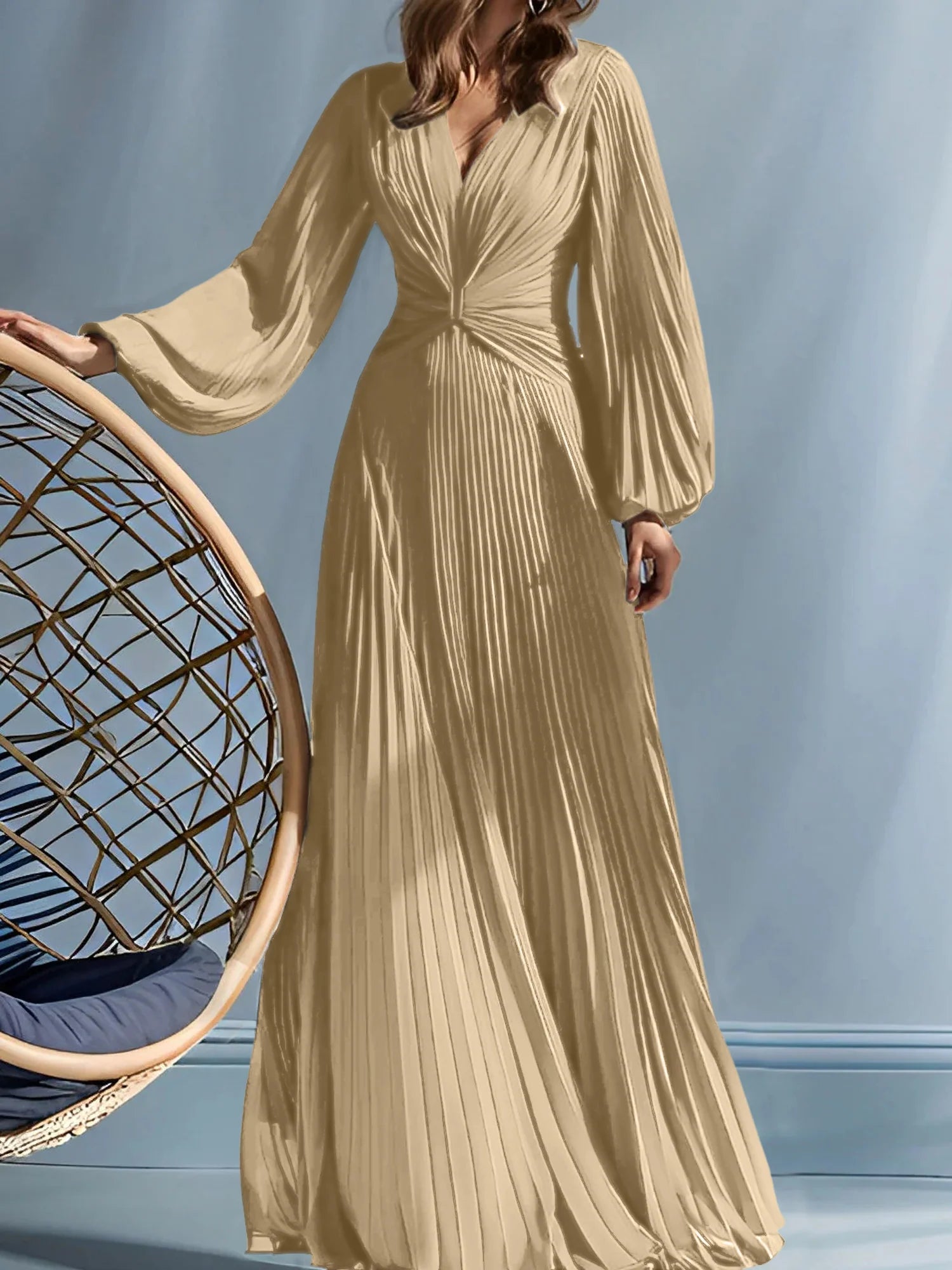 A-Line/Princess V-Neck Long Sleeve Mother of the Bride Dresses with Ruched