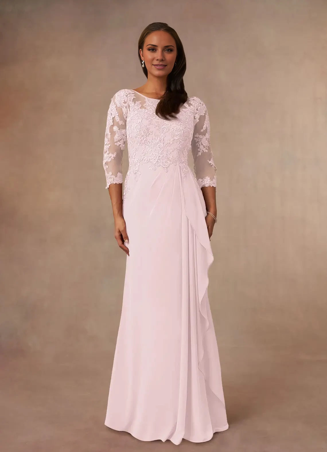 A-Line Scoop Chiffon Applique Dress Mother of the Bride Dresses