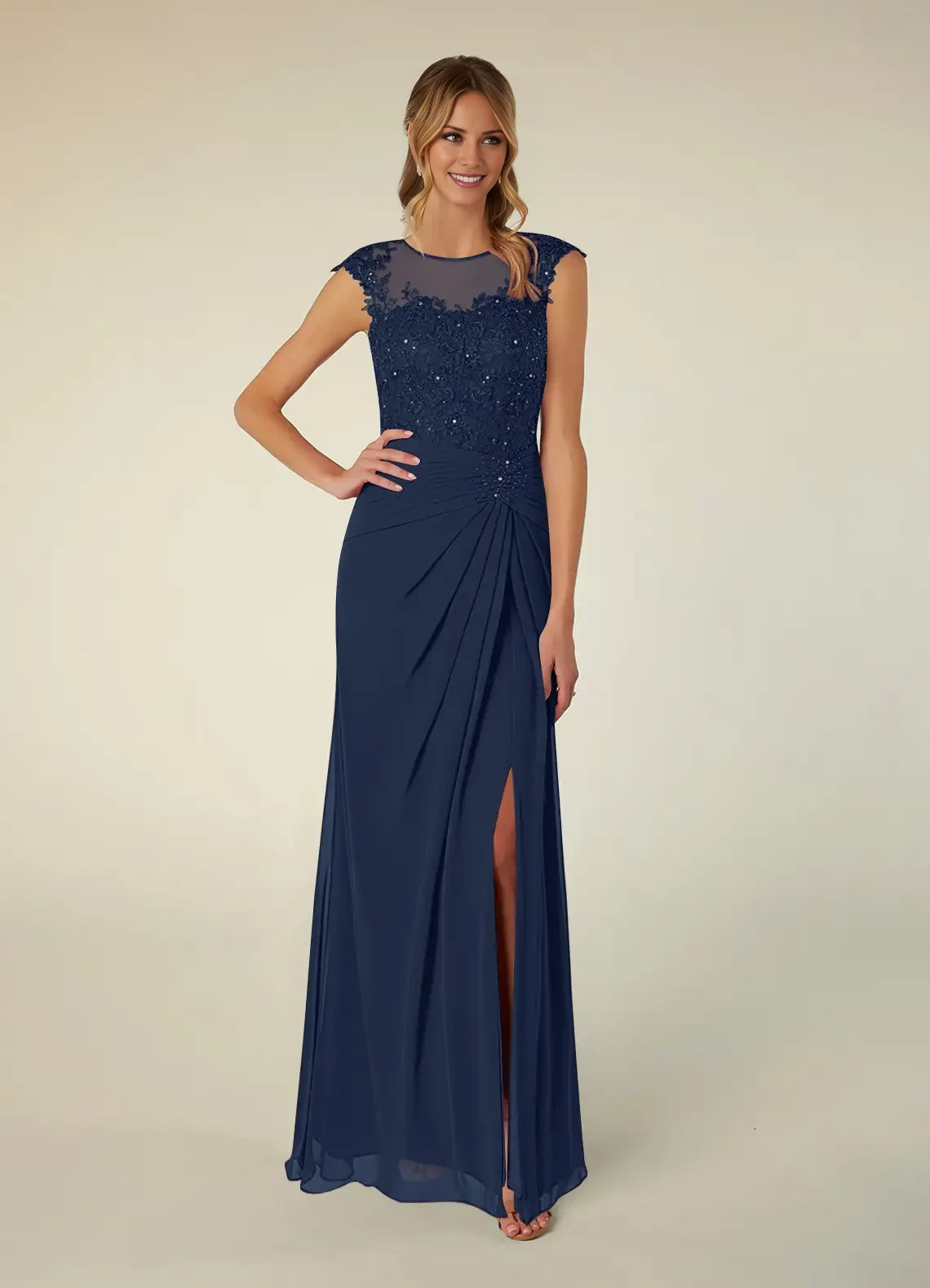 A-Line Scoop Sequins Chiffon Dress Mother of the Bride Dresses