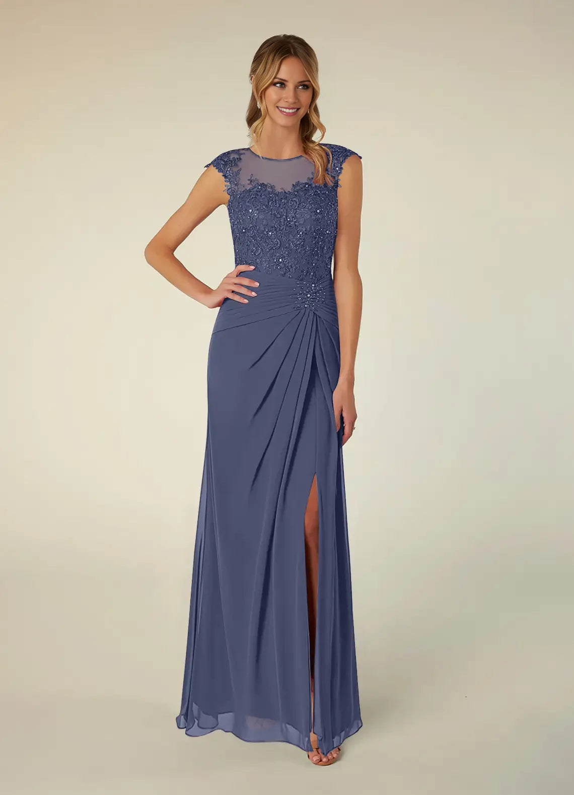 A-Line Scoop Sequins Chiffon Dress Mother of the Bride Dresses