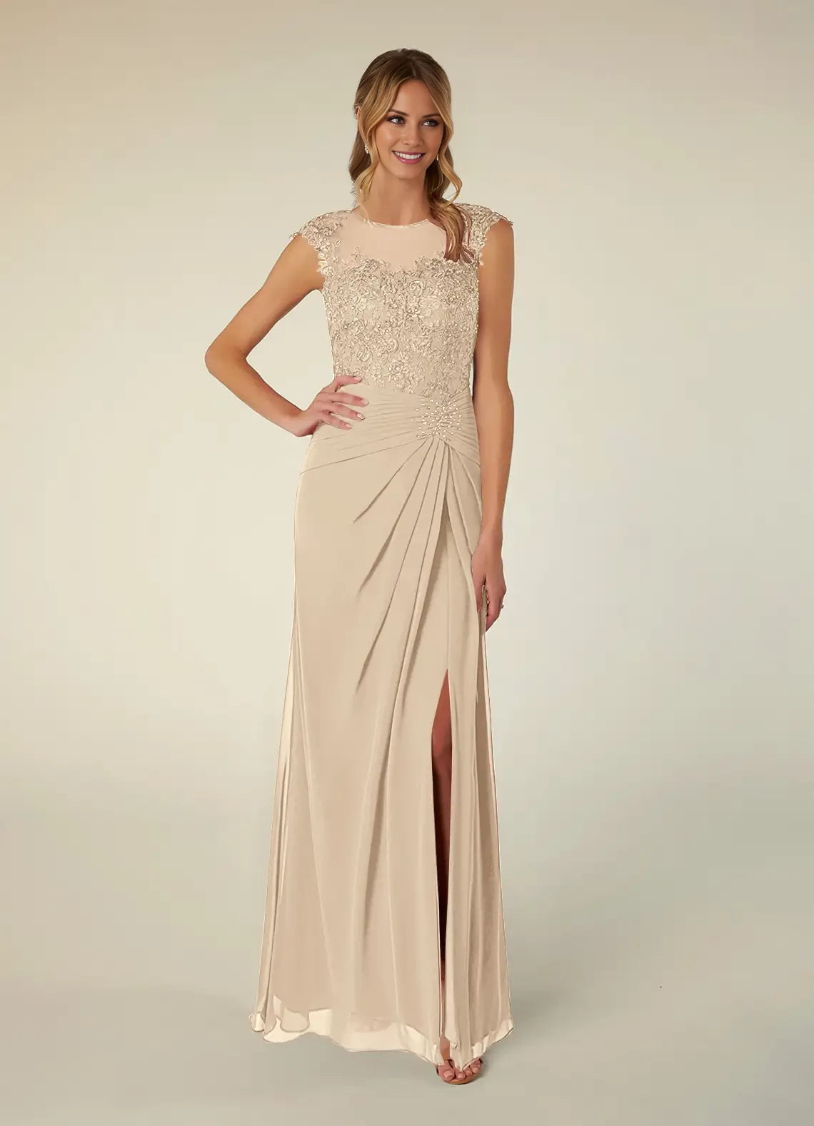 A-Line Scoop Sequins Chiffon Dress Mother of the Bride Dresses