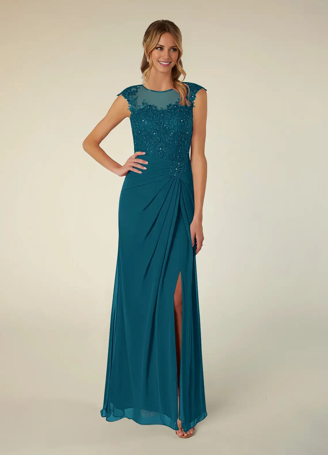 A-Line Scoop Sequins Chiffon Dress Mother of the Bride Dresses