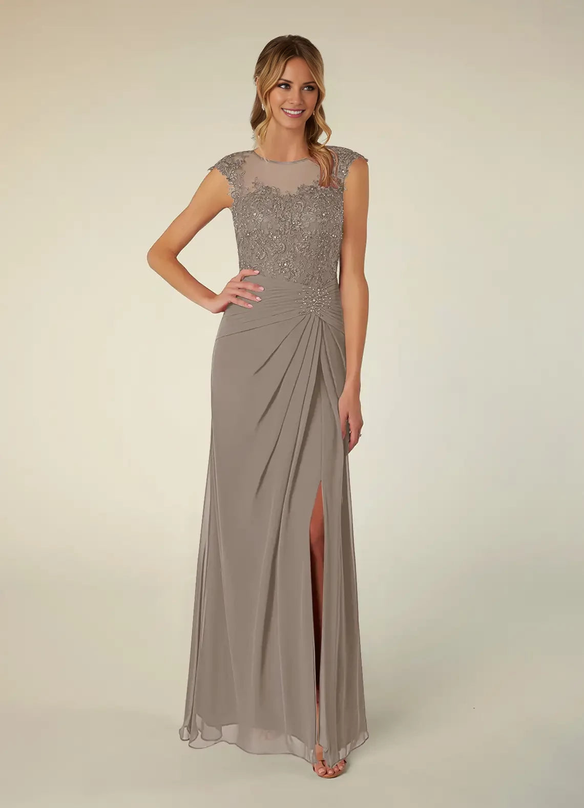 A-Line Scoop Sequins Chiffon Dress Mother of the Bride Dresses