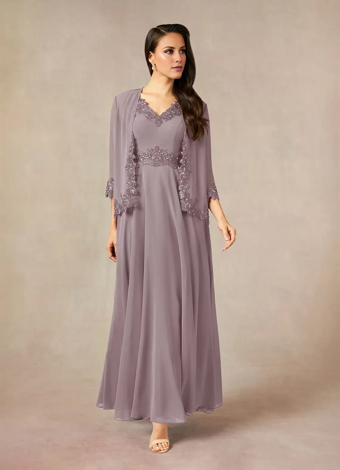 A-Line Sequins Chiffon Dress Mother of the Bride Dresses
