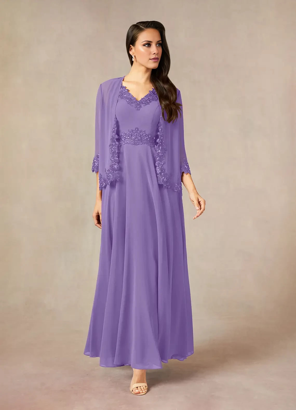 A-Line Sequins Chiffon Dress Mother of the Bride Dresses