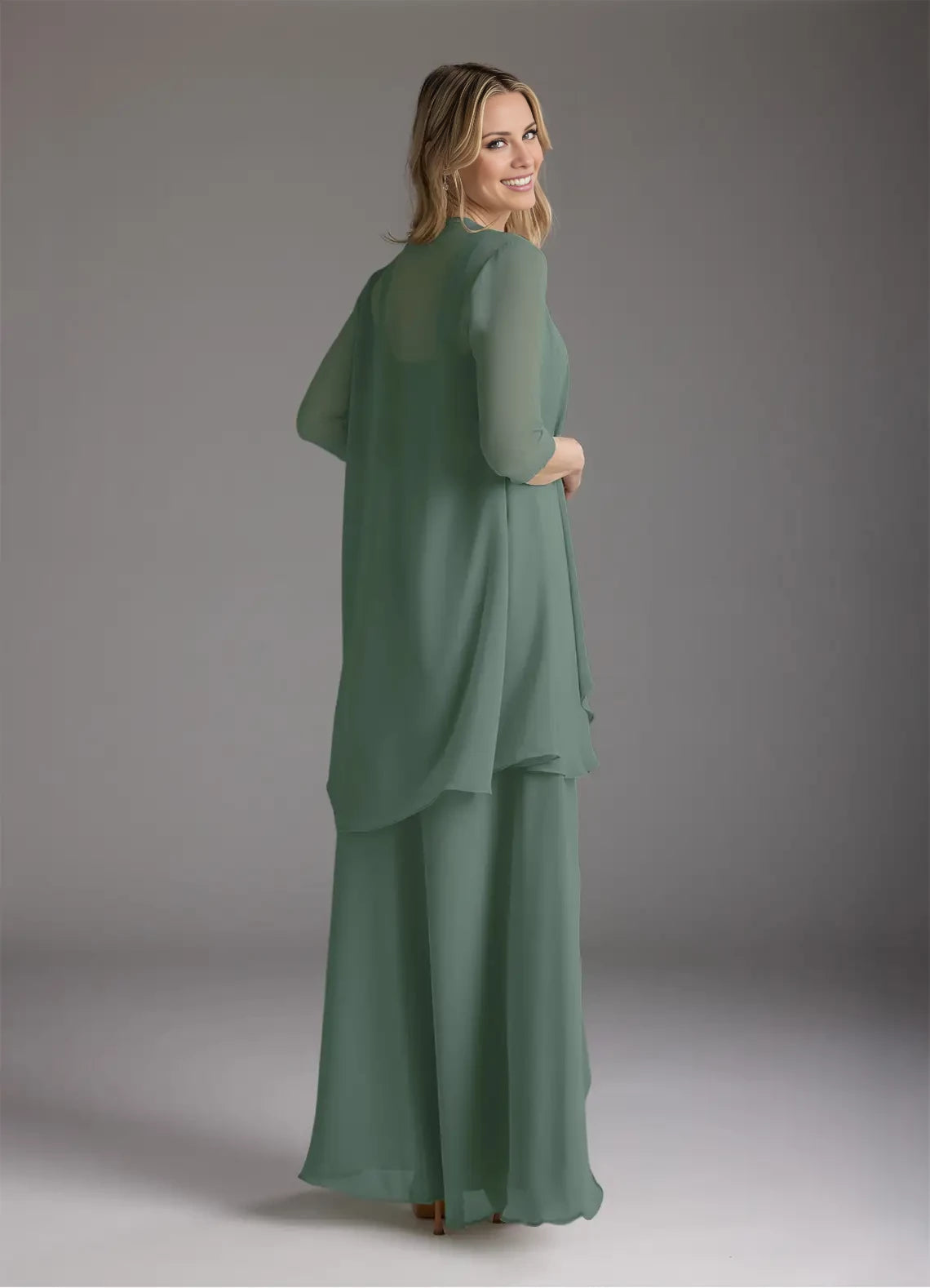 A-Line Square Neckline Pleated Chiffon Dress Mother of the Bride Dresses