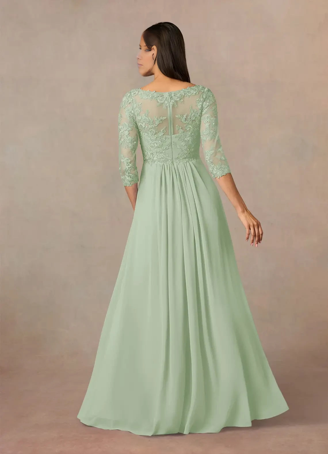 A-Line V-Neck Lace Chiffon Dress Mother of the Bride Dresses