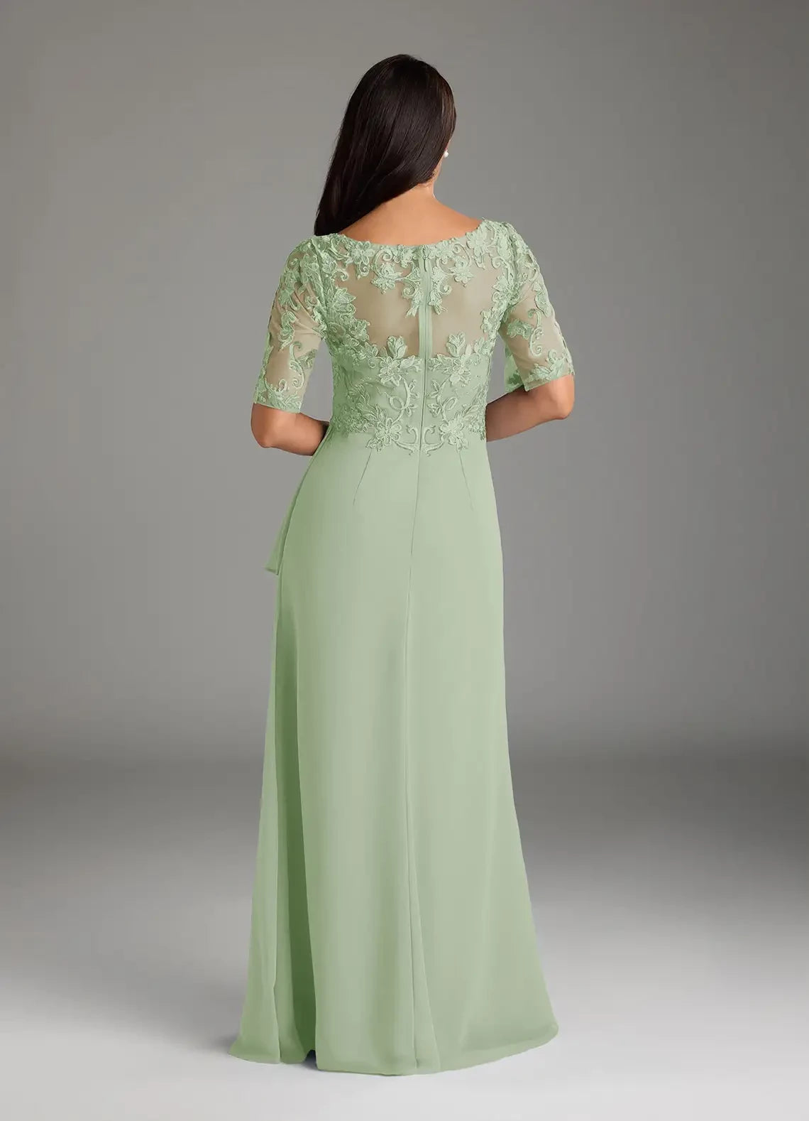 A-Line V-Neck Lace Chiffon Dress Mother of the Bride Dresses