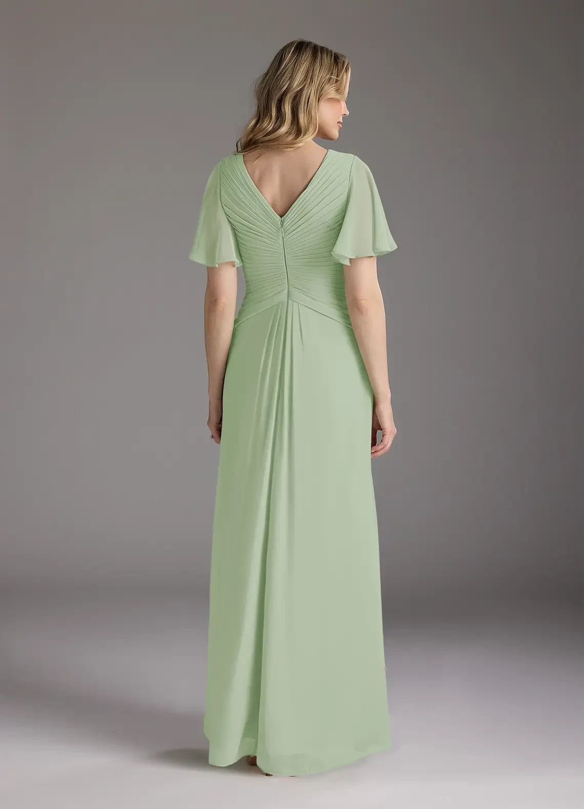 A-Line V-Neck Ruched Chiffon Dress Mother of the Bride Dresses