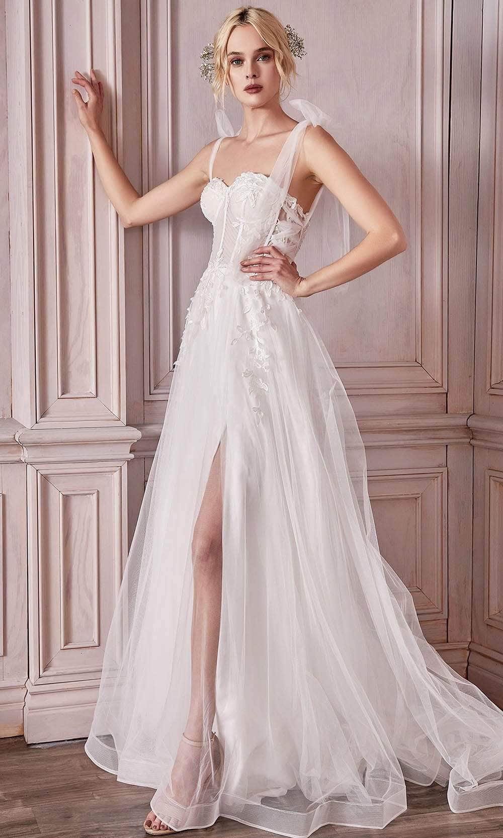 A-line Wedding Gown Split Fork  Floor Length Wedding Dress