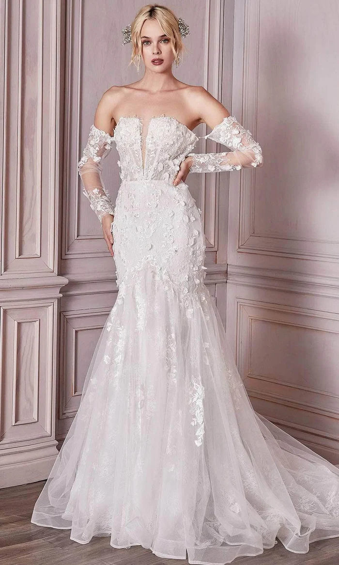 Applique Off-the-Shoulder Mopping The Floor  Wrap The Buttocks Wedding Dress
