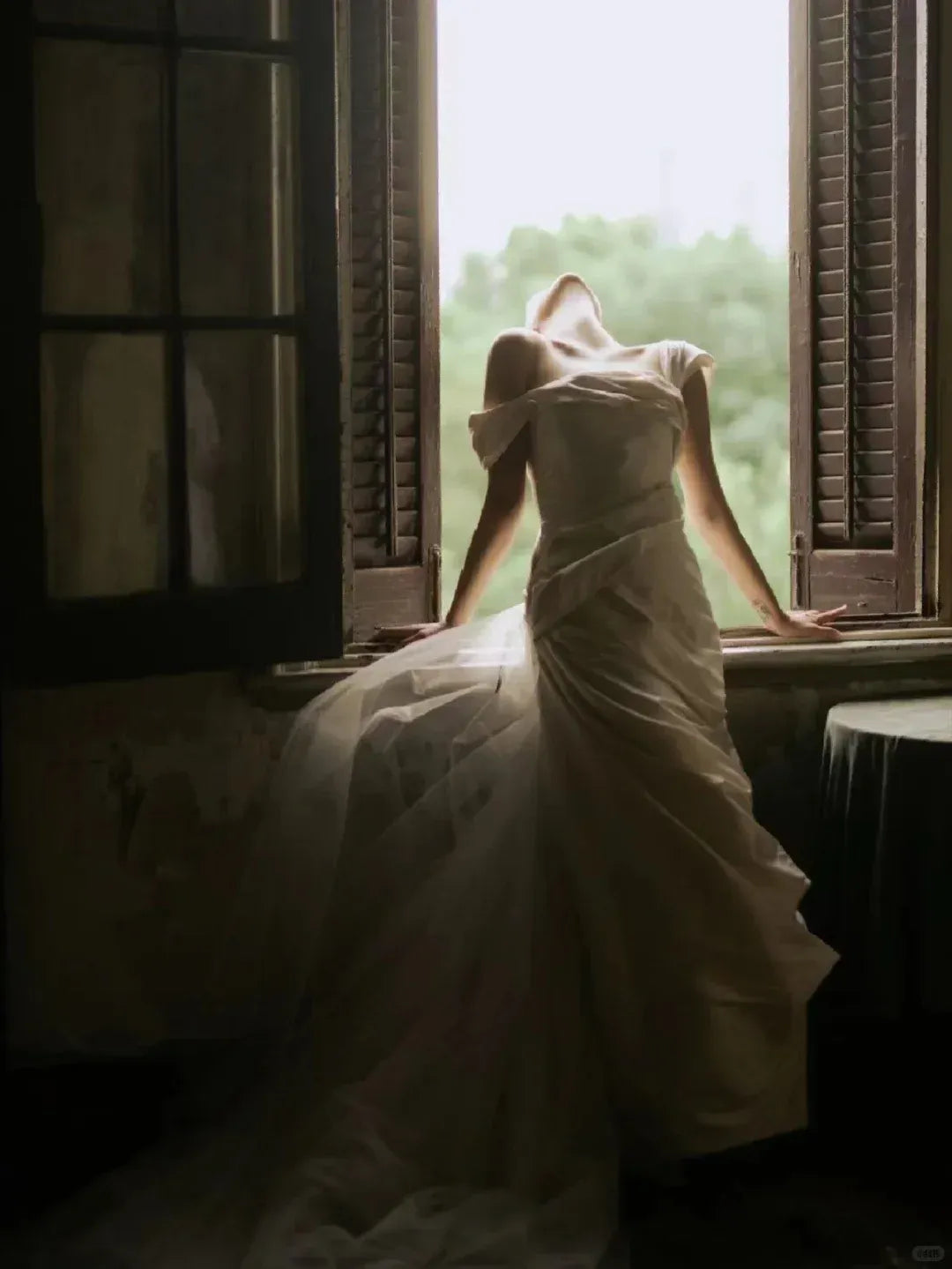 Asymmetrical One-Shoulder Bridal Gown with Slit & Train