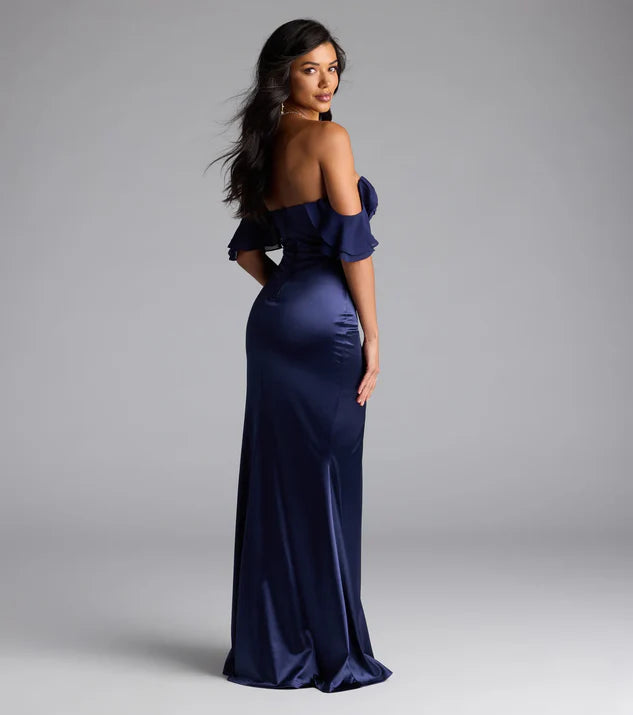 Backless Sweetheart Mermaid Satin Formal Dress Evening Dress