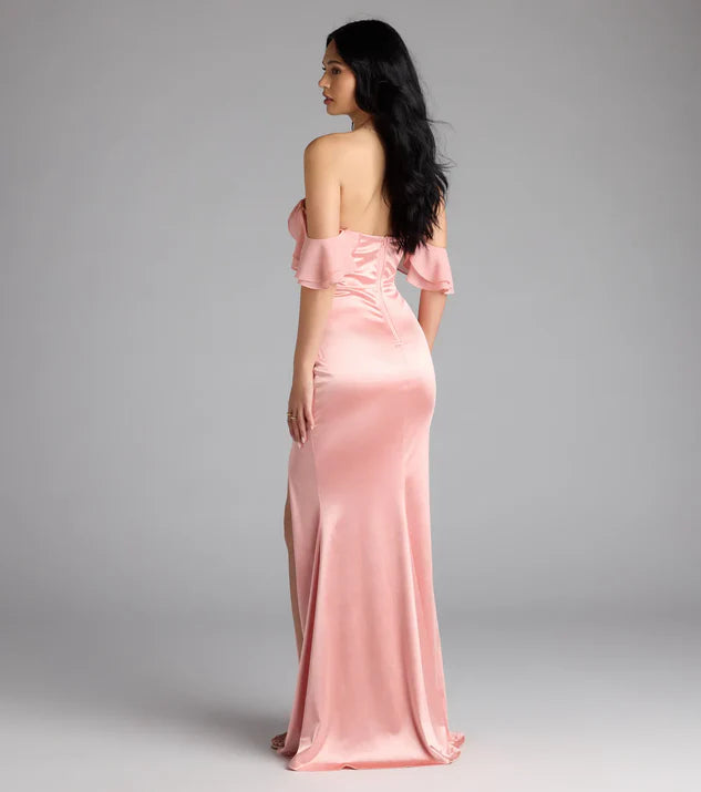 Backless Sweetheart Mermaid Satin Formal Dress Evening Dress