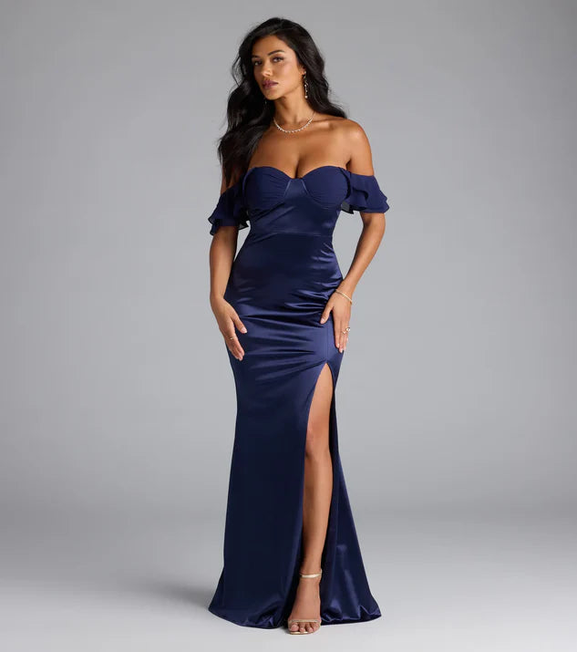 Backless Sweetheart Mermaid Satin Formal Dress Evening Dress