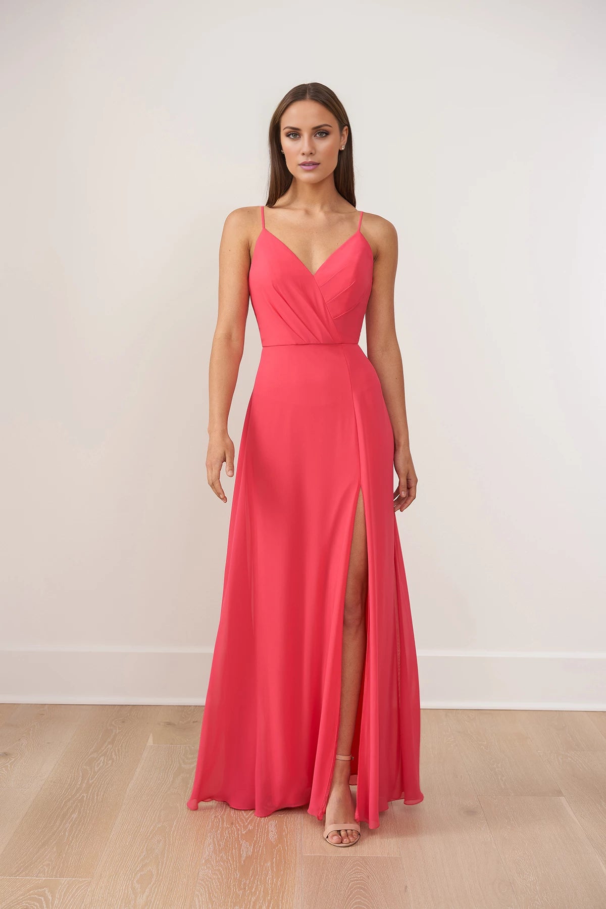 Beautiful Poly Chiffon A-line Gown with Sweetheart Neckline and Bow Back Detail Bridesmaid Dresses