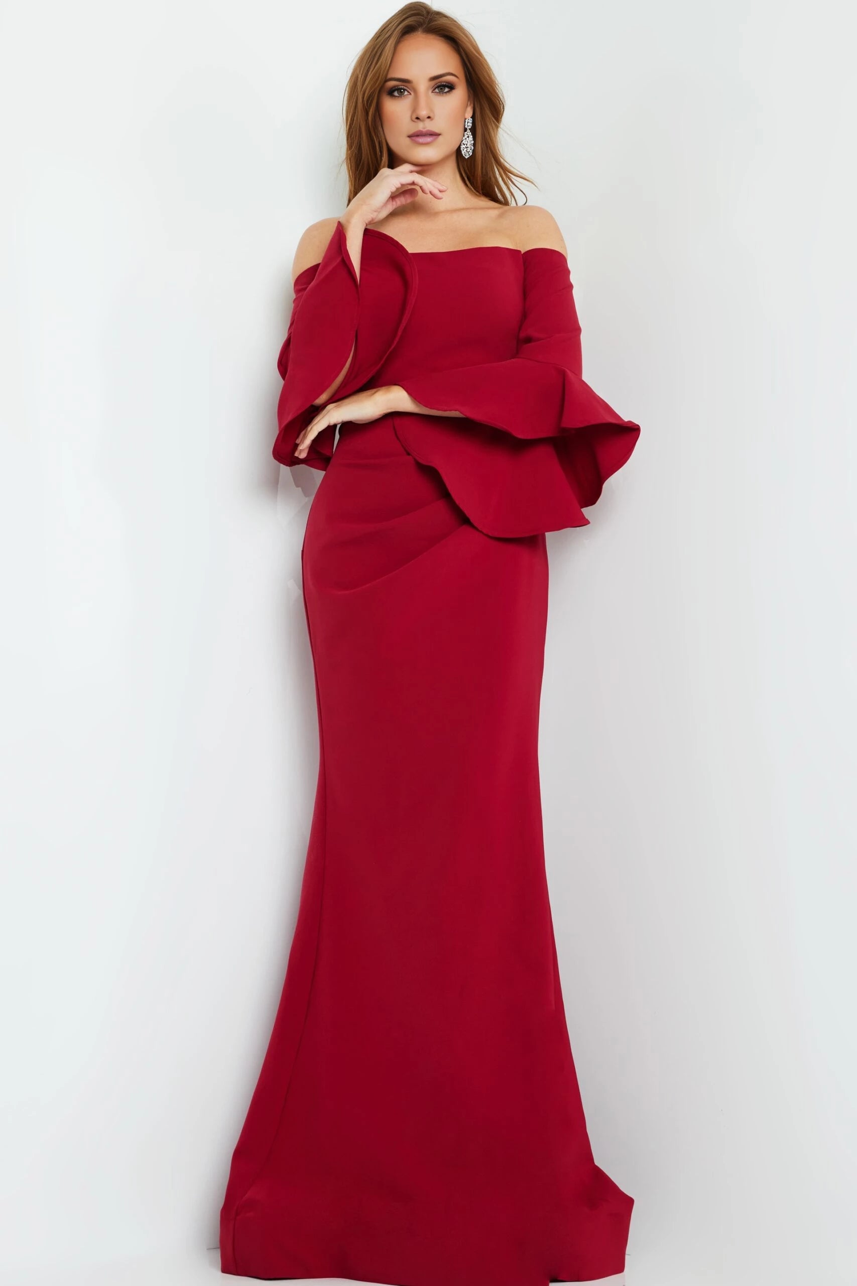 Bell Sleeves Off the Shoulder Dress Evening Dresses