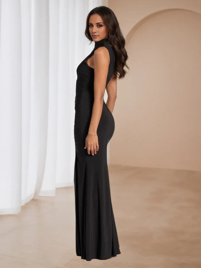 Black Dresses Sleeveless Prom Dresses with Cold Shoulder