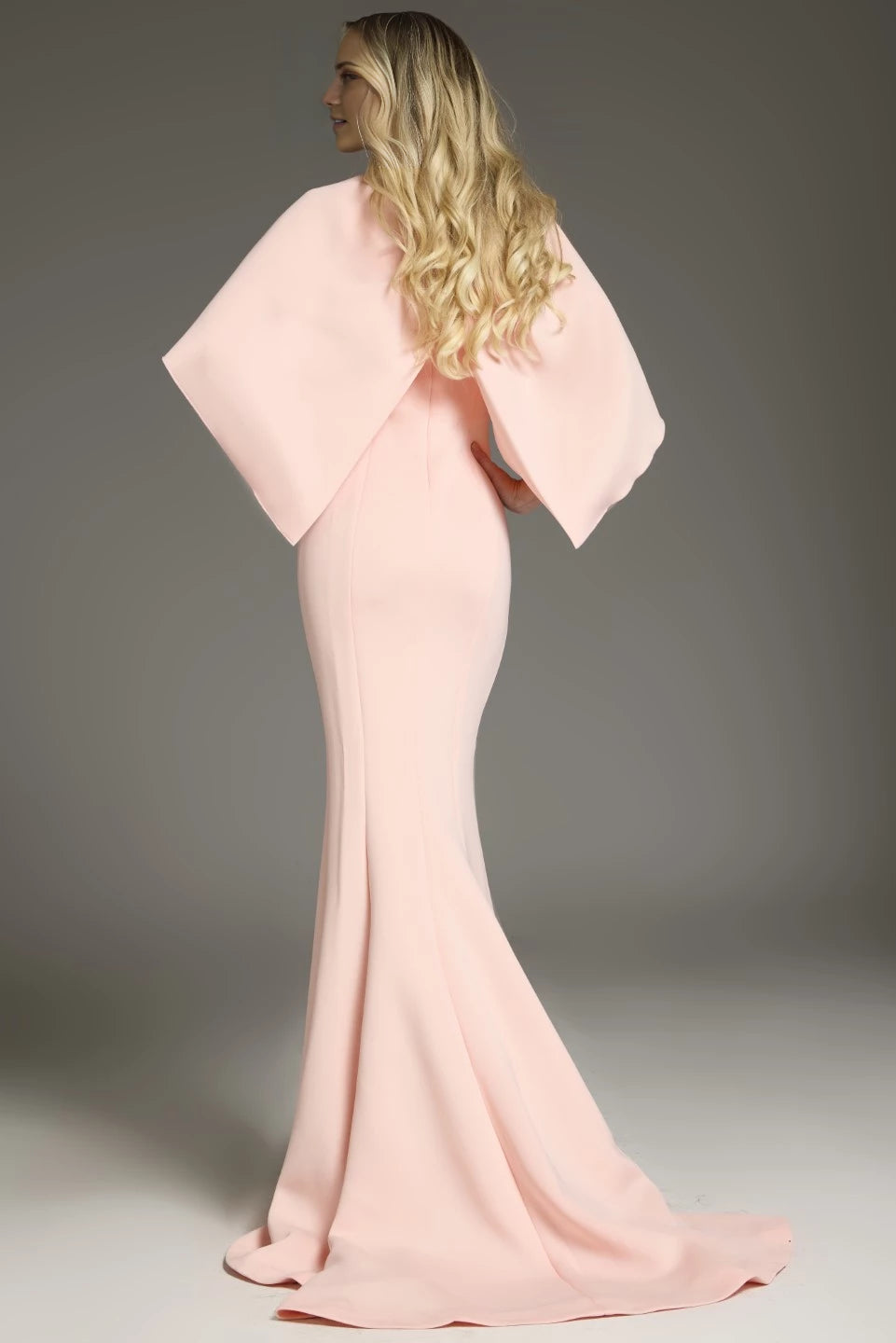 Cape Sleeve Gown with Classic Mermaid Silhouette Evening Dresses