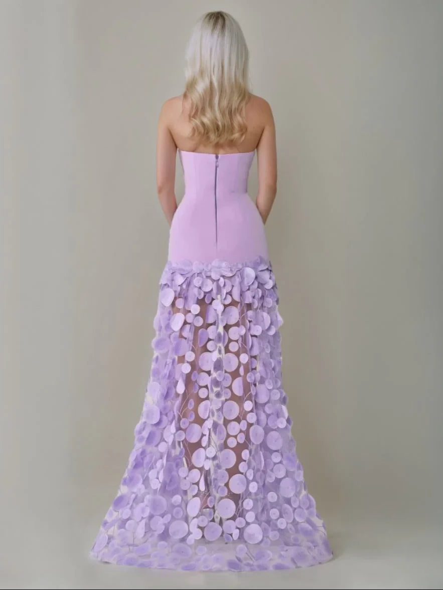 Chic Mermaid Strapless Sleeveless Zipper Back Floor - Length Evening Gown