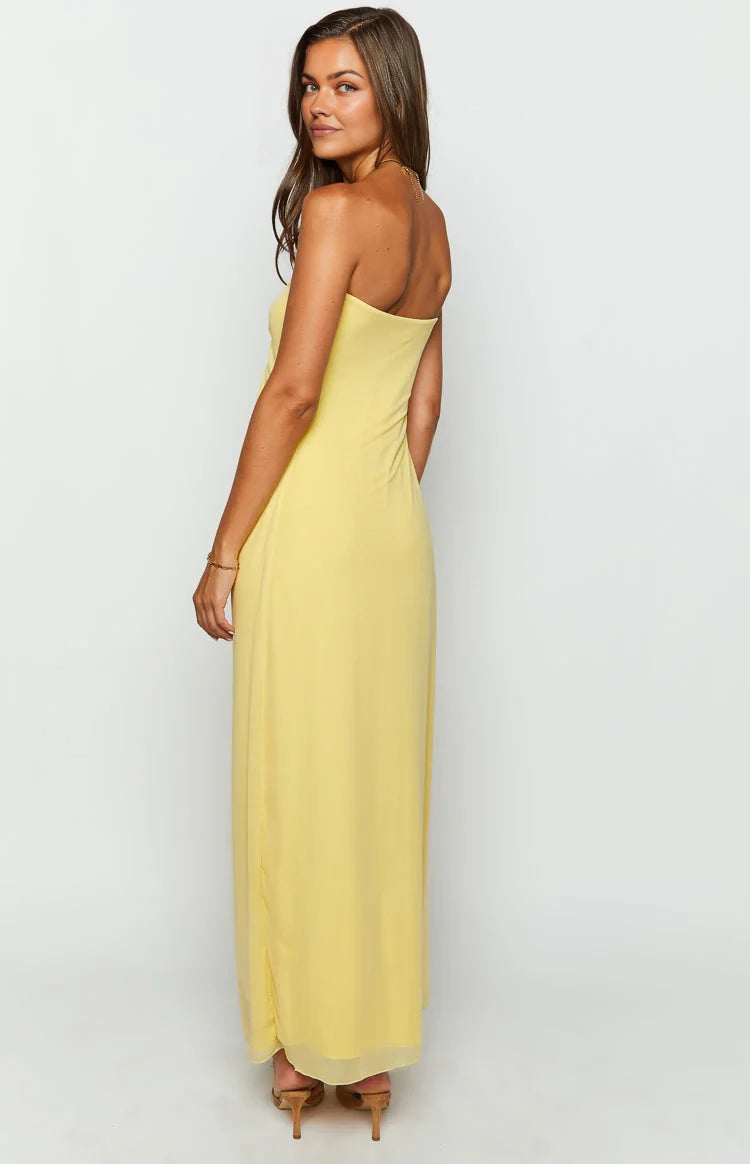 Chic Sheath Strapless Open Back Floor Length Prom Dresses