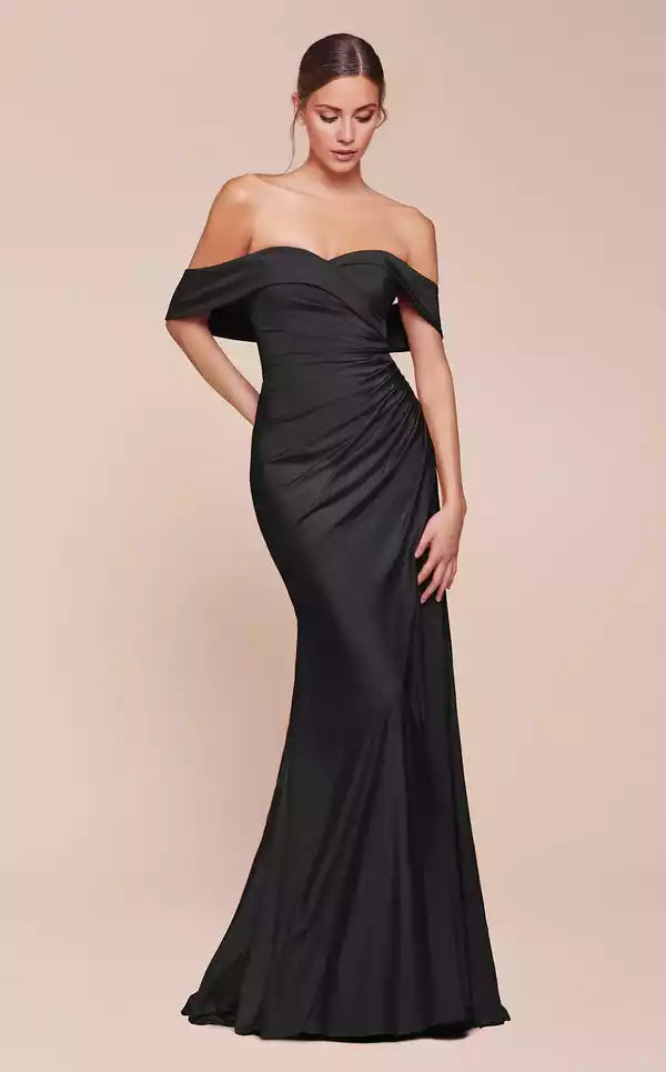 Chic Off shoulder Neckline Split Fork Long Mermaid Evening Dress