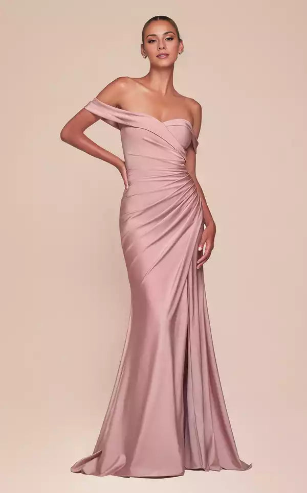 Chic Off shoulder Neckline Split Fork Long Mermaid Evening Dress