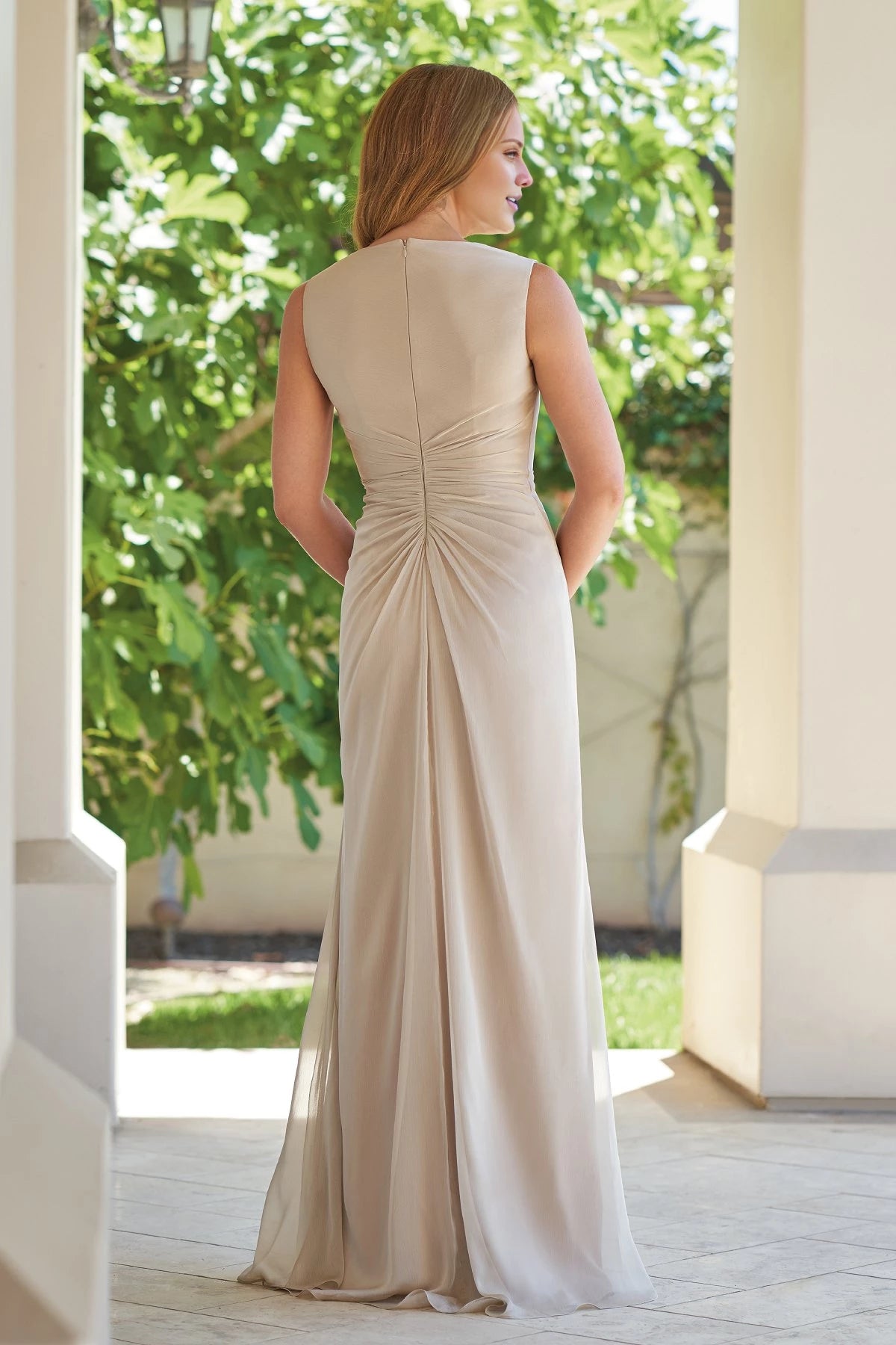 Chiffon MOB Dress with V-Neckline Mother of the Bride Dresses