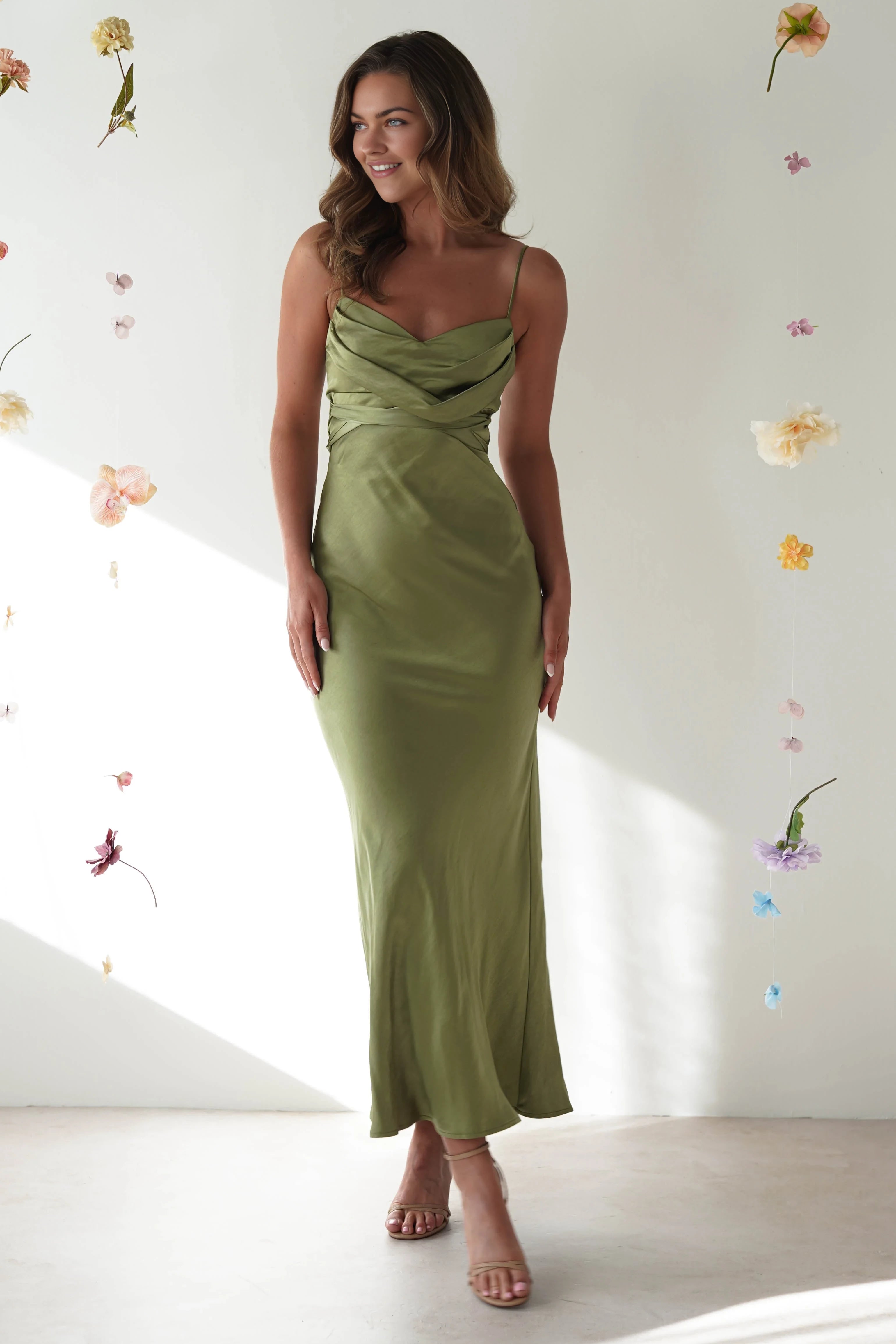 Classic Mermaid V Neck Sleeveless Back Zip Ankle-Length Prom Dress