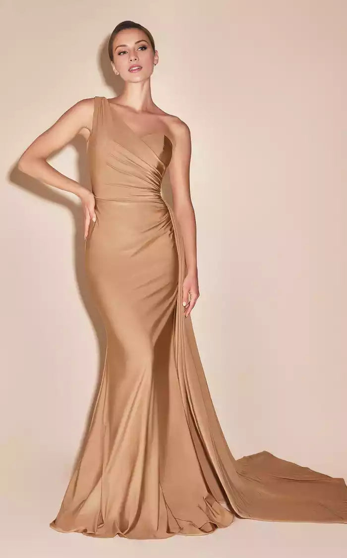 Classic One shoulder Neckline Mermaid Evening Dress