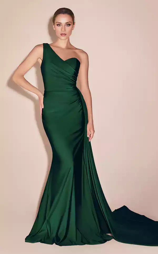 Classic One shoulder Neckline Mermaid Evening Dress
