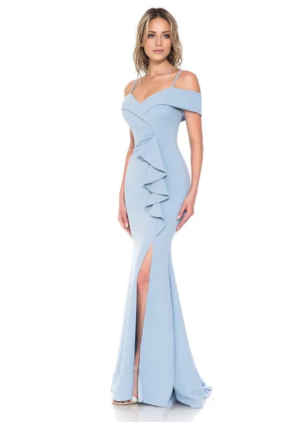 Cold Shoulder Mermaid Ruffled Prom Dresses New Evening Dresses