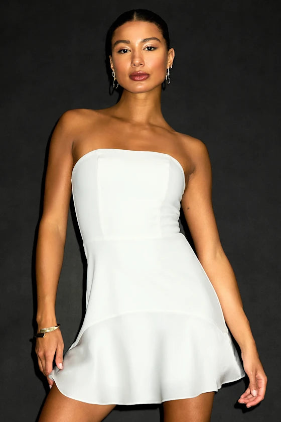 Compelling Style Strapless Mini Dress Homecoming Dresses